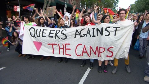 Celebrations as Australia changes Same Sex Marriage Laws Stock Footage 129389832
