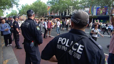 Celebrations as Australia changes Same Sex Marriage Laws Stock Footage 129390586