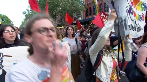Celebrations as Australia changes Same Sex Marriage Laws Stock Footage 129390776