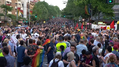 Celebrations as Australia changes Same Sex Marriage Laws Stock Footage 129392775