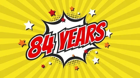 Celebratory animation for 84th eighty-fourth anniversary - 84 eighty-four years 스톡 동영상 293714488