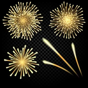 Celebratory bright fireworks on gradient background. illustration Stock Illustration