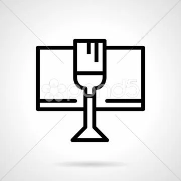 Celebratory drink black simple line vector icon Stock Illustration