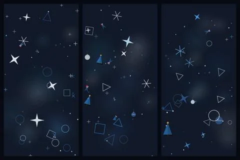 Celebratory Festive Geometric Star Pattern Background in Vertical Banner La.. Stock Illustration