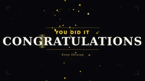 Celebratory Motion of Congratulations Text with Dynamic Particles for Achie.. Видео 342543190