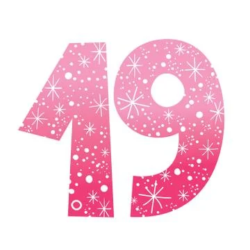 Celebratory number nineteen Illustrazione stock