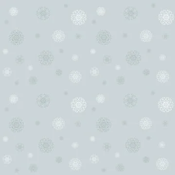 Celebratory pattern with snowflakes on the grey background Stock Illustration