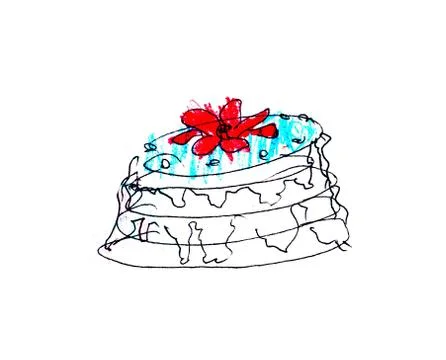 Celebratory pie Stock Illustration