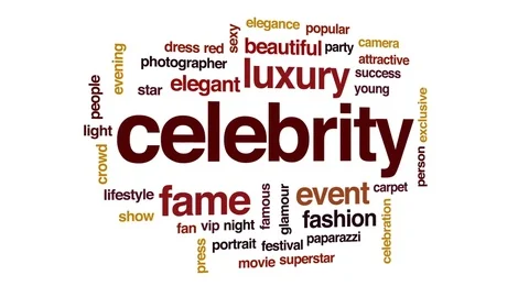 Celebrity animated word cloud, text design animation. Stock Footage 77052337