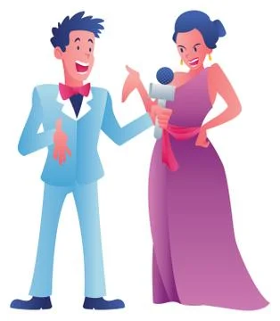 Celebrity Interview on White Illustrazione stock