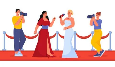 Celebrity at red carpet vector Illustrazione stock