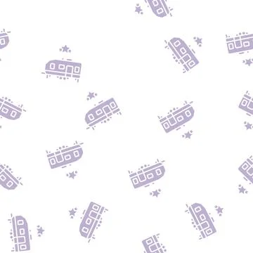 Celebrity trailer glyph seamless pattern Stock Illustration