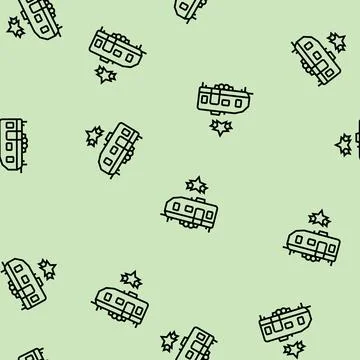 Celebrity trailer line seamless pattern Stock Illustration
