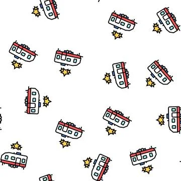 Celebrity trailer vector seamless pattern Stock Illustration