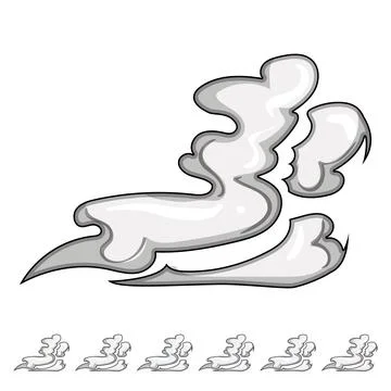 Celerity speed smoke cloud cartoon vector graphic Illustrazione stock