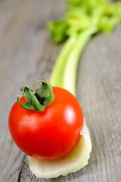 Celery and tomato Stock-Fotos