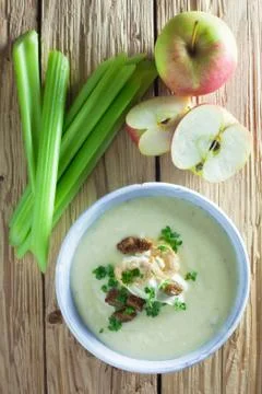 Celery-Apple-Soup Stock Photos