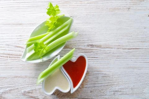 Celery dippen Stock Photos