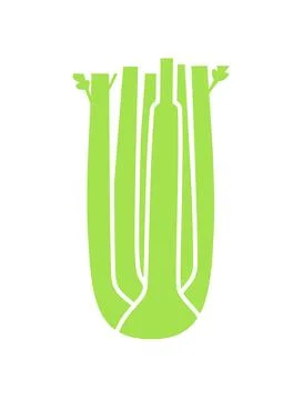 Celery hearts. Flat vector color illustration isolated on white background. Stock Illustration