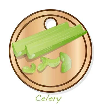 Celery illustration set on white backgrond. Vector image. Stock Illustration