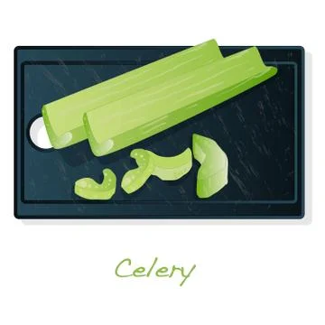 Celery illustration set on white backgrond. Vector image. Stock Illustration