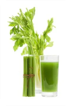 Celery juice with stalk Stock Photos