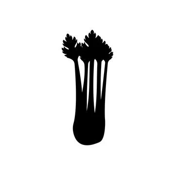 Celery leaves icon line solid black. Vegetable flat illustration Stock Illustration