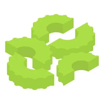 Celery pasta icon, isometric style Stock Illustration