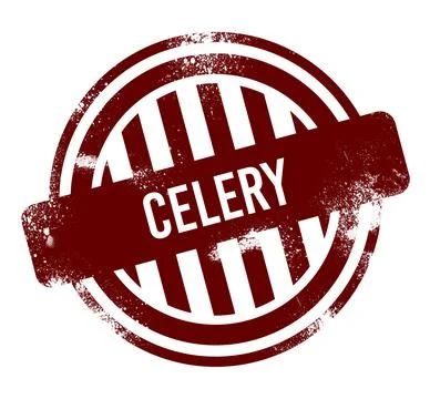 Celery - red round grunge button, stamp 写真素材