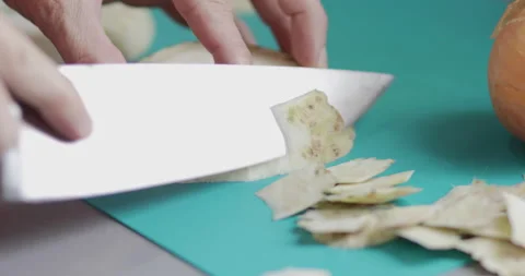 Celery root peeling of skin, close-up Stock Footage 170445779