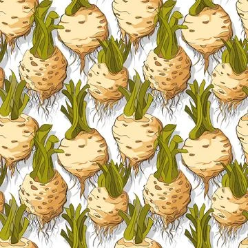 Celery roots repeating pattern 스톡 일러스트