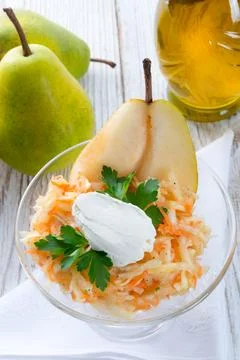 Celery salad with pear Stock Photos