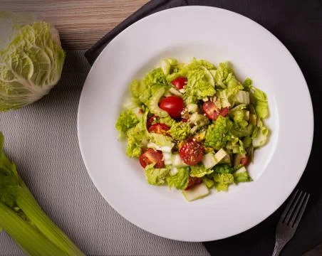 Celery salad. View from above. Stock-Fotos
