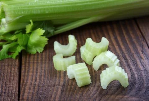 Celery slices Stock Photos