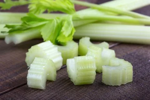 Celery with slices Foto stock