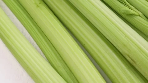 Celery stalk, rotation in circle. green fresh celery, Turning. Stock Footage 276218577