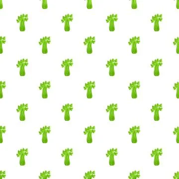 Celery stalks creating a seamless organic food pattern 스톡 일러스트