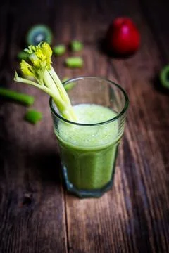 Celery stalks drink Stock Photos