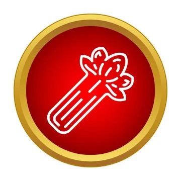 Celery vegetable icon red gold circle Stock Illustration