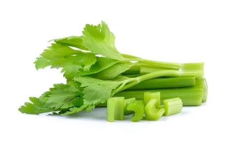 Celery on white background Stock Photos