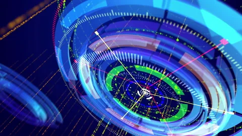 Celeste and green circles spinning oppositely Stock Footage 99385818