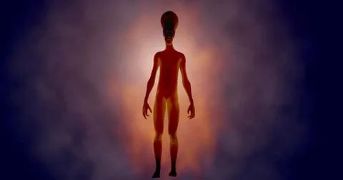 Celestial alien entity surrounded by glowing halo Stock Illustration