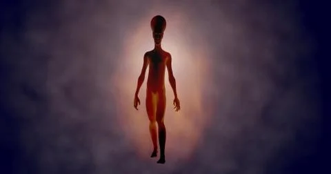 Celestial alien entity surrounded by glowing halo Stock Illustration
