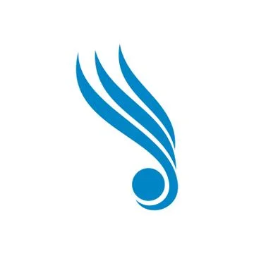 Celestial Ball Wing Blue Vector Symbol Graphic Design Stock Illustration