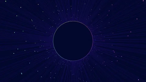 Celestial black circle surrounded by blue stars in motion Stock-Footage 317256894