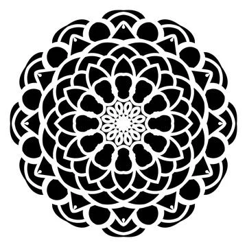 Celestial Bloom Mandala Ornament with Bold Petal Geometry Stock Illustration