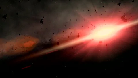 Celestial Bodies: Trajectory Shift from Solar Heating and Atmospheric Combustion Vídeo Stock 334718945