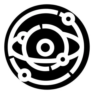 Celestial body orbiting symbol illustrating science and universe Stock Illustration