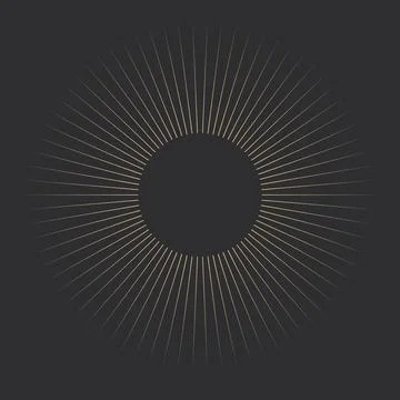 Celestial border sun line frame golden, mystic shape, space element isolated 스톡 일러스트