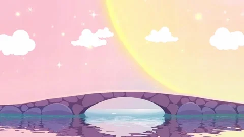 Celestial Bridge: Reflecting Over Waters at Twilight Video stock 307471147